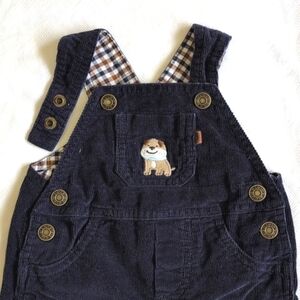 carter's navy blue corduroy overalls with dog embroidery 3 months baby boy
